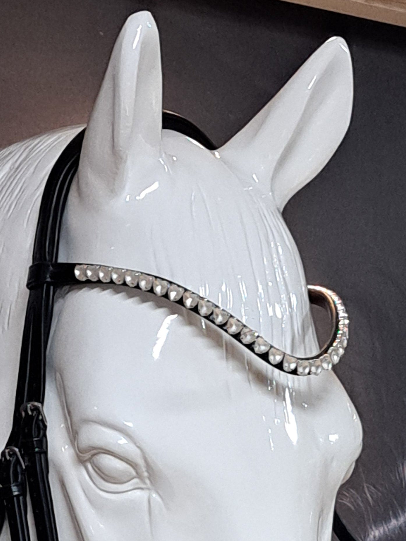 My Elite Tack Frontriem U-vorm met hartsteentjes
