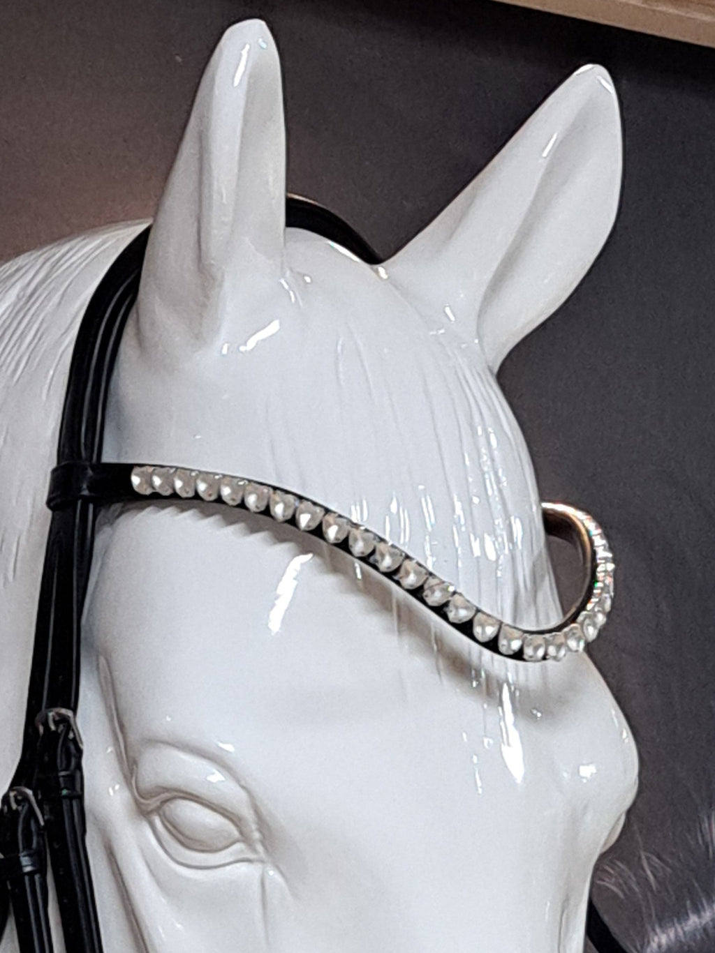 My Elite Tack Frontriem U-vorm met hartsteentjes