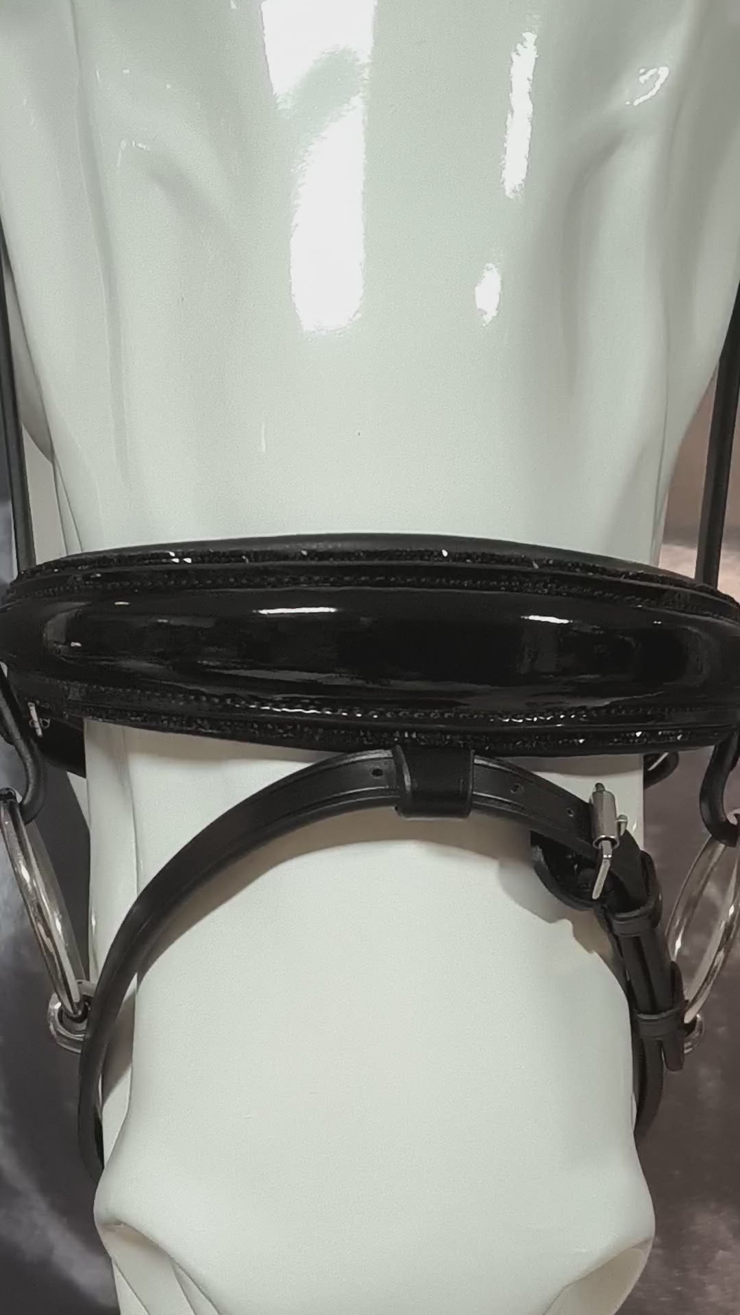 My Elite Tack Classic fit hoofdstel met gecombineerde neusriem Patent/Black Crystal Glitter