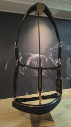 My Elite Tack Midnight Suede Luxe Halster – Navy & Rose Gold Edition