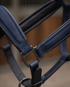 My Elite Tack Midnight Suede Luxe Halster – Navy & Gun Metal Edition