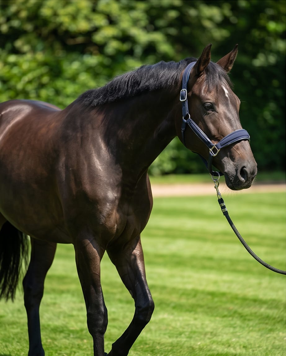My Elite Tack Midnight Suede Luxe Halster – Navy & Gun Metal Edition