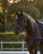 My Elite Tack Midnight Suede Luxe Halster – Navy & Rose Gold Edition