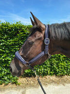 My Elite Tack Midnight Suede Luxe Halster – Navy & Gun Metal Edition