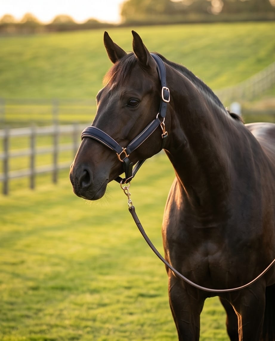 My Elite Tack Midnight Suede Luxe Halster – Navy & Rose Gold Edition